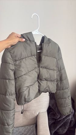 PUFFER CROPPED GREEN SIZE SMALL