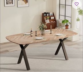 71in Modern Oval Pedestal Dining Table for 6-8 People - Brand New