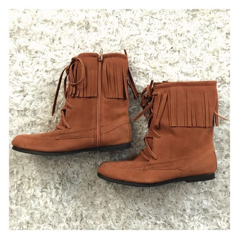 Suede Fringe Boots