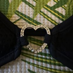 Heart Rhinestone Bikini Top 