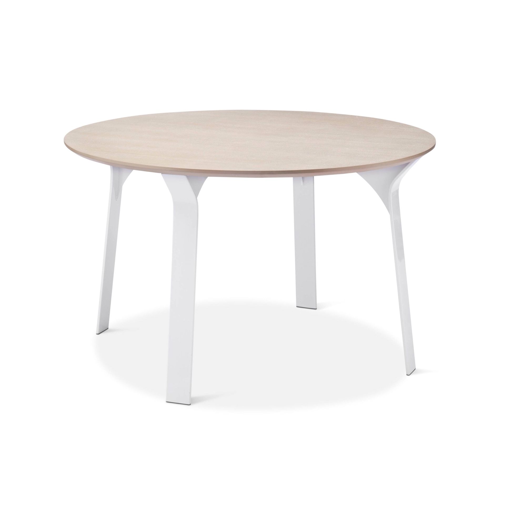 Modern by Dwell Magazine Dining Table White/Natural DESCRIPTION • Bent metal flat bar legs finished in white • Modern design • Sturdy construction