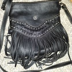 Black leather purse