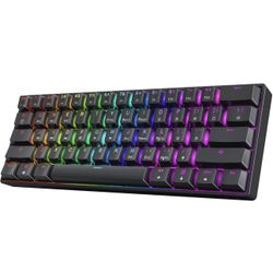 HK GAMING GK61 60% v3 | Hotswap Mechanical Gaming Keyboard | 61 Keys Multi Color RGB LED Backlit for PC/Mac Gamer | US Layout (Black, Gateron Optical 