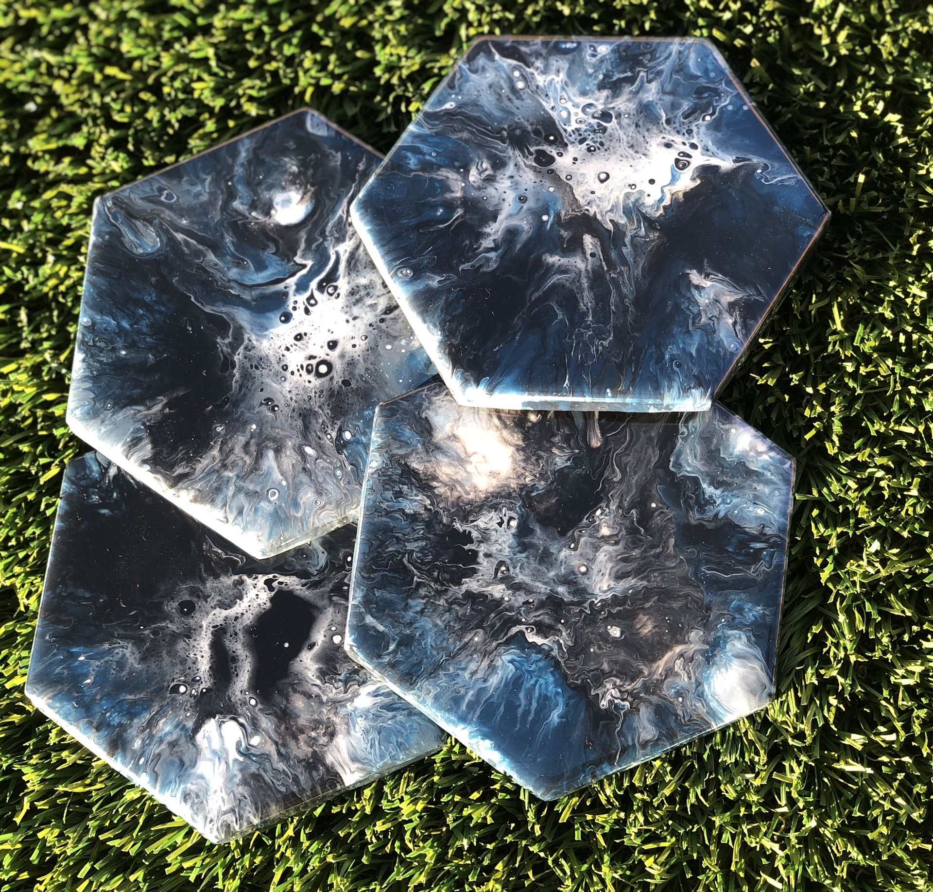 Ceramic Tile Resin Coasters Hexagon