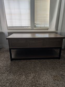 Lift Top coffee table in grey gray taupe