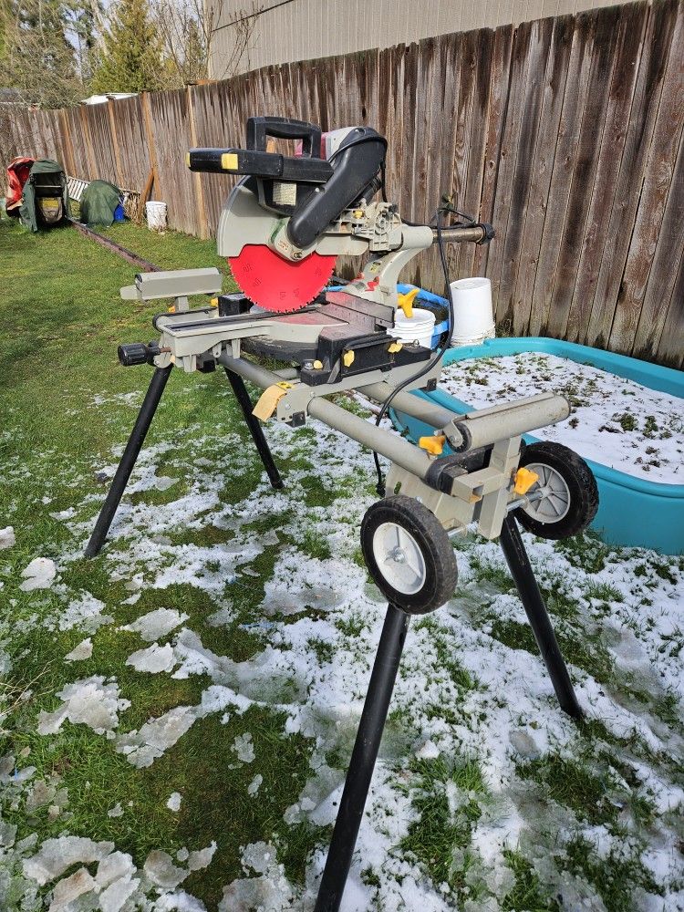 Miter Saw & Wheeled stand $ 100