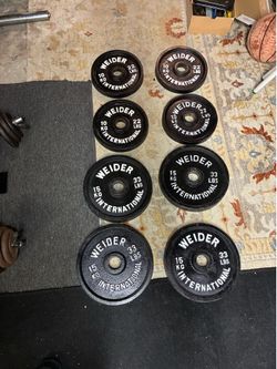 Weider international cast iron olympic weight plates