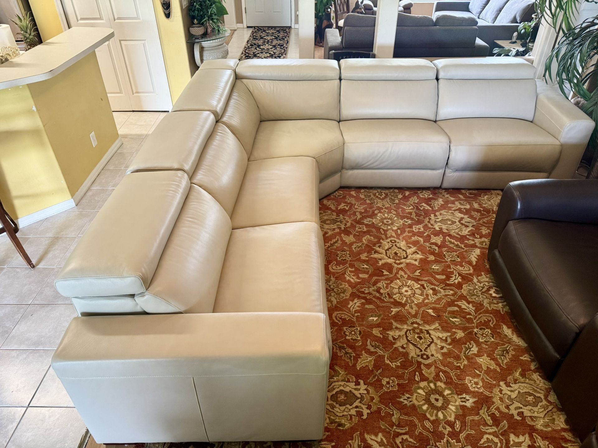 Dove Gray Triple Electric Reclining Sectional