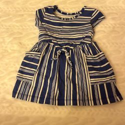 Carters Blue & White Stripe Dress