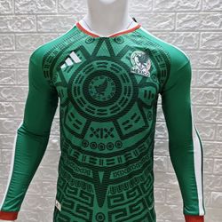 Small Medium Large XL 2XL 3xl 4xl 5xl 6xl slim fit Soccer Mexico jersey Mundial green New Jersey  long sleeve player version sleeve long sleeve Women’