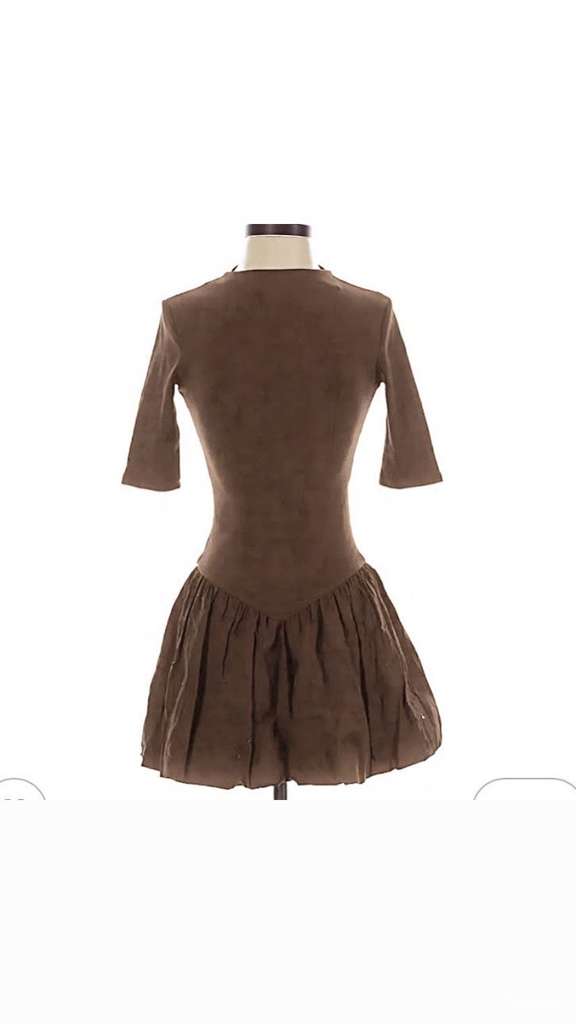 Zara brown balloon dress