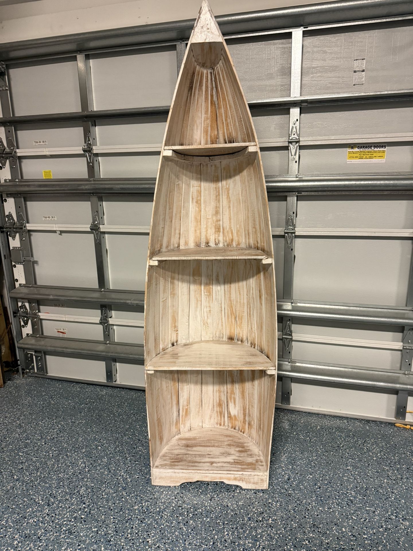 Tall Boat-Shaped Bookshelf – Coastal / Nautical Decor