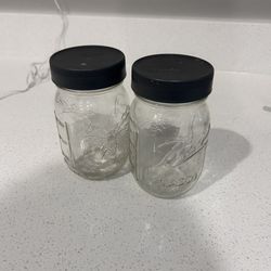 2 Leakproof 12oz mason jars 