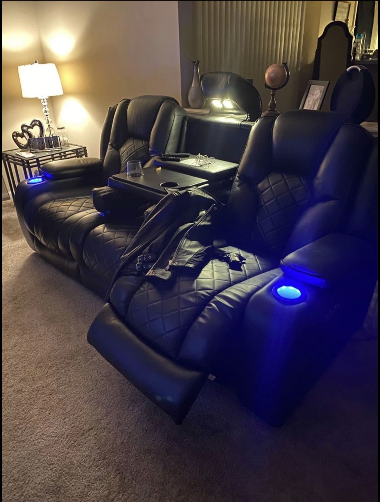 Panther Paw Leather RECLINING Couch.