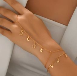MOON, STAR RING BRACELET
