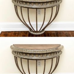 Restoration Hardware CAST IRON DEMILUNE CONSOLE TABLES (2 Available)