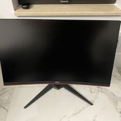 AOC 24 Inch Curved (1080P @ 144 Hertz) Adjustable Gaming Monitor