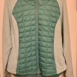 The North Face Thermoball Green Jacket Womens M Hooded