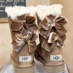 Women UGG Bailey Bow Velvet Ribbon Faux Fur Lined Boot 💕