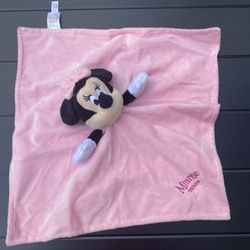 Disney Baby Minnie Mouse Pink Satin Security Blanket Blanky Lovey Plush Toy