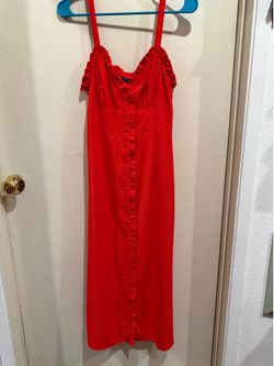 Topshop red midi dress size US 6