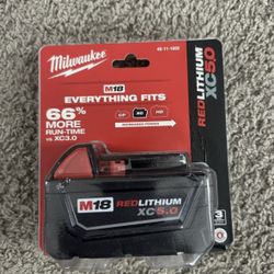 Brand New Milwaukee 5.0 MAH Battery 18V XC