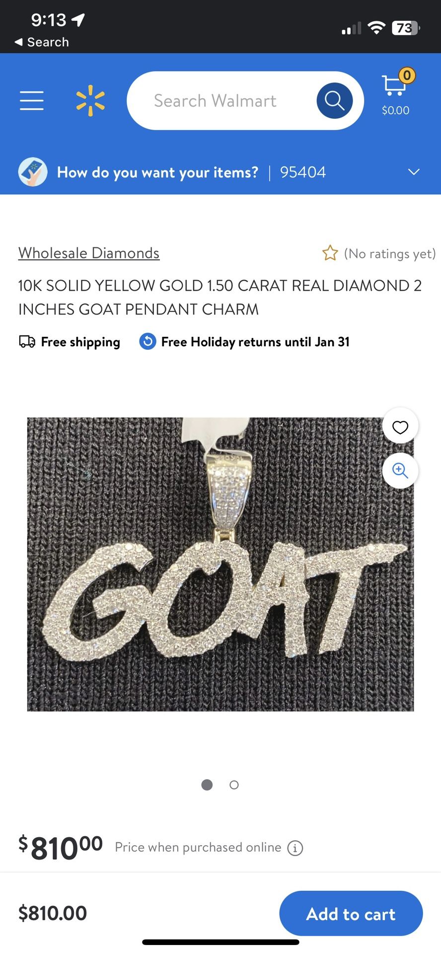 10k Gold Pendant 