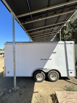 14Ft Enclosed Trailer with ramp, straps, spare