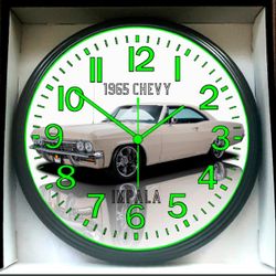 1965 Chevy Impala Glow In The Dark Wall Clock New!