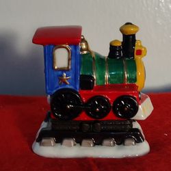 Vintage 1998  Mickey Mouse and Santa Treasure Chest Train Trinket Box Creamic