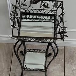 Vintage Wrought Iron Plant Stand / Candle Holder