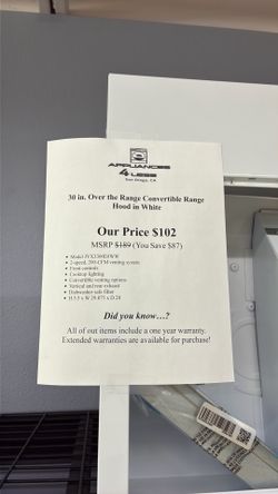 30 in. Over the Range Convertible Range Hood White