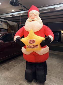 8ft Giant Santa  Air Filled With Light And Heavy Duty  Fan 