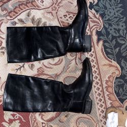 English Riding Boots - black leather -Women's size 8