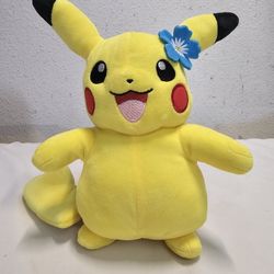Pokemon 8” Pikachu Blue Flower Plush Plushie Stuffed Animal Jazwares Kids Toys