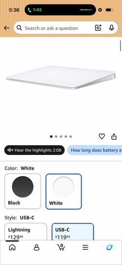 Apple touch pad mouse