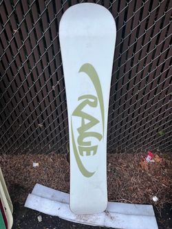 Rage Snowboard White with Olive Graphic