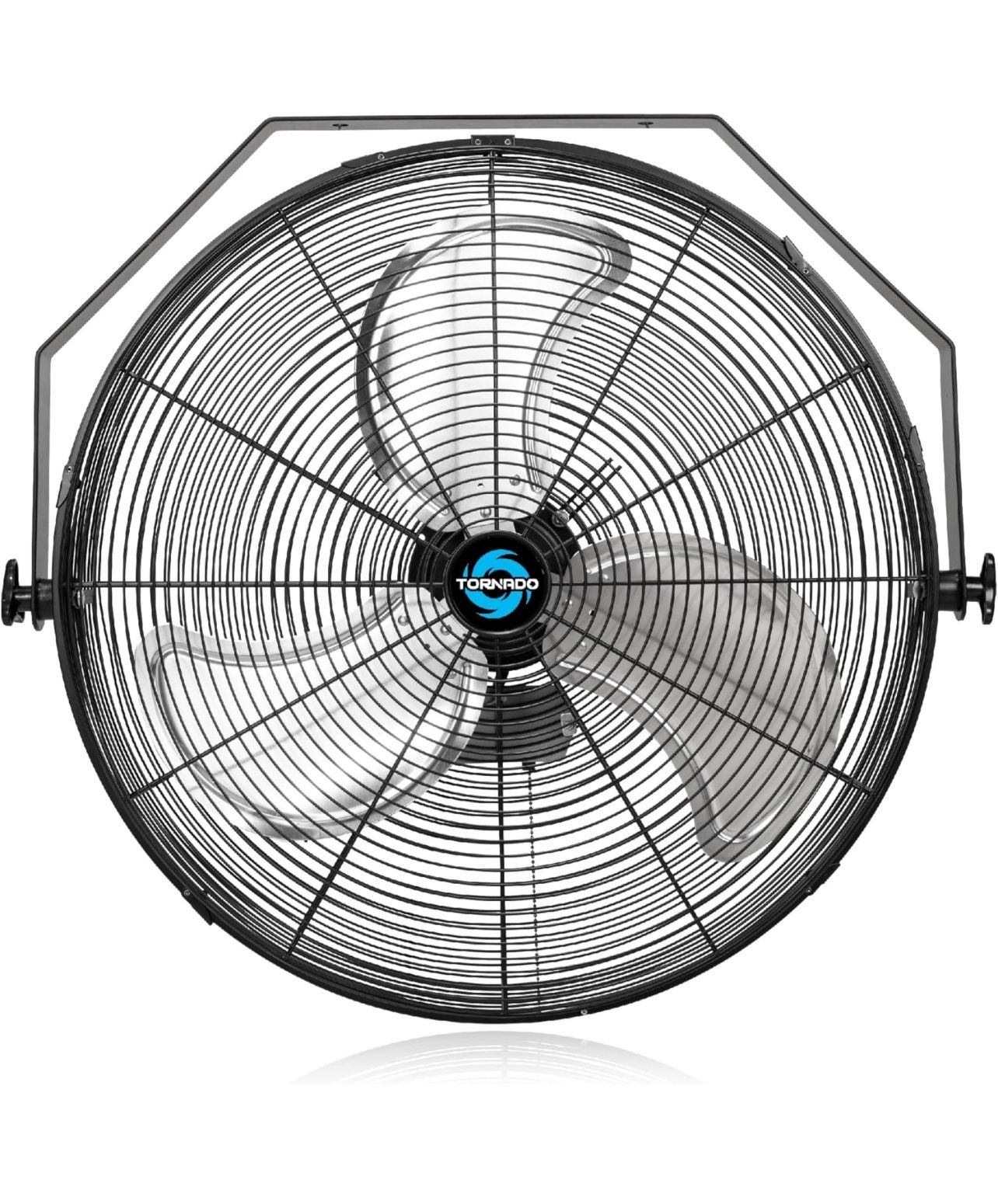 Tornado - 24 Inch High Velocity Industrial Wall Fan 3 Speed - 6.5 FT Cord - Industrial, Commercial, Residential Use - UL Safety Listed