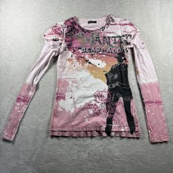 Vintage Libertalia Goth Moto Women's M Pink Y2K Fairy Whimsy USA Rhinestone #4A