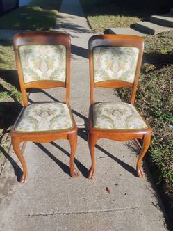 Matching Vintage Chairs (2) Real Wood - Sturdy