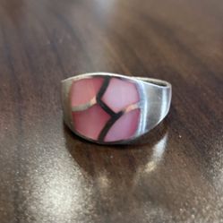 Size 8.5 Mosaic Ring, Sterling Silver 925