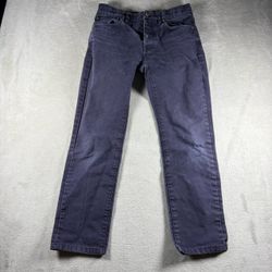 Sid Mashburn Jeans Men’s 30x27 Faded Blue Denim Distressed Button Fly #1330