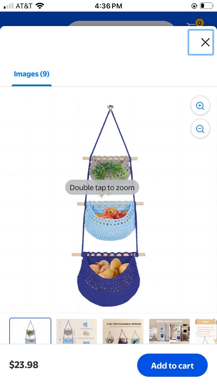 Hanging Baskets for Organizing, 3 Tier Detachable Wall Hanging Fruit Basket Over the Door