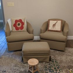 Set Of Chairs And Ottoman