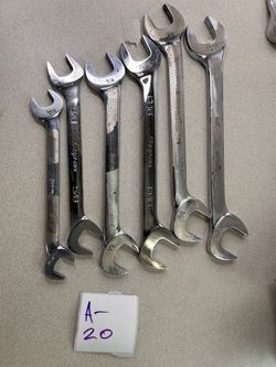 Snap-on 6pc SAE Four-Way Angle Head Open End Wrench Set 9/16–15/16