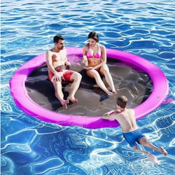 ,  🔥Brand new in Box 🔥8FT Inflatable Dock Floating Platform, Inflatable Tanning Pool Sunchill Float Ring, Heavy Duty Water Hammock Floats for Adults