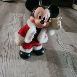 Vintage Santa Claus Mickey Mouse Poseable Doll