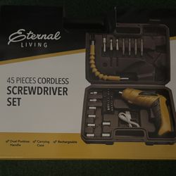 45 Piece Cordless Screwdriver Set 