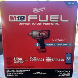 Brand New in Box Milwaukee M18 1/2 High Torque Impact One-Key
