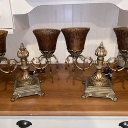 Gorgeous Set of Candelabra Style Lamps. Price is for Both 